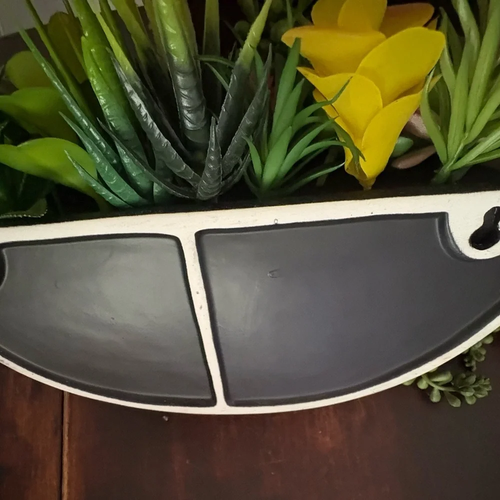 Succulent Arrangement in Black ceramic Bowl for wall